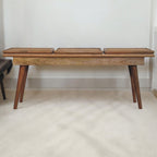 Larissa - Triple Accent Cane Bench - Beige