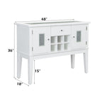 Elizaveta - Server - Faux Crystal Diamonds & White High Gloss
