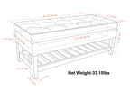 Cosmopolitan - Storage Ottoman Bench With Open Bottom