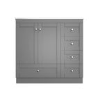 Shaker Free Standing Bathroom Vanity Cabinet & Sink, Soft Close Drawers, Soft Close Doors