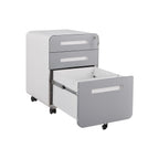 3 Drawer Mobile File Cabinet Under Desk Office, Simple Style Versatile Storage Cabinet For Legal / Letter / A4 Files, 5 Wheel Design Anti-Tilting Cold Rolled Steel Waterproof Moisture-Proof