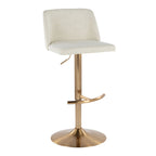 Toriano - Contemporary Adjustable Barstool Swivel With Rounded T Footrest (Set of 2)