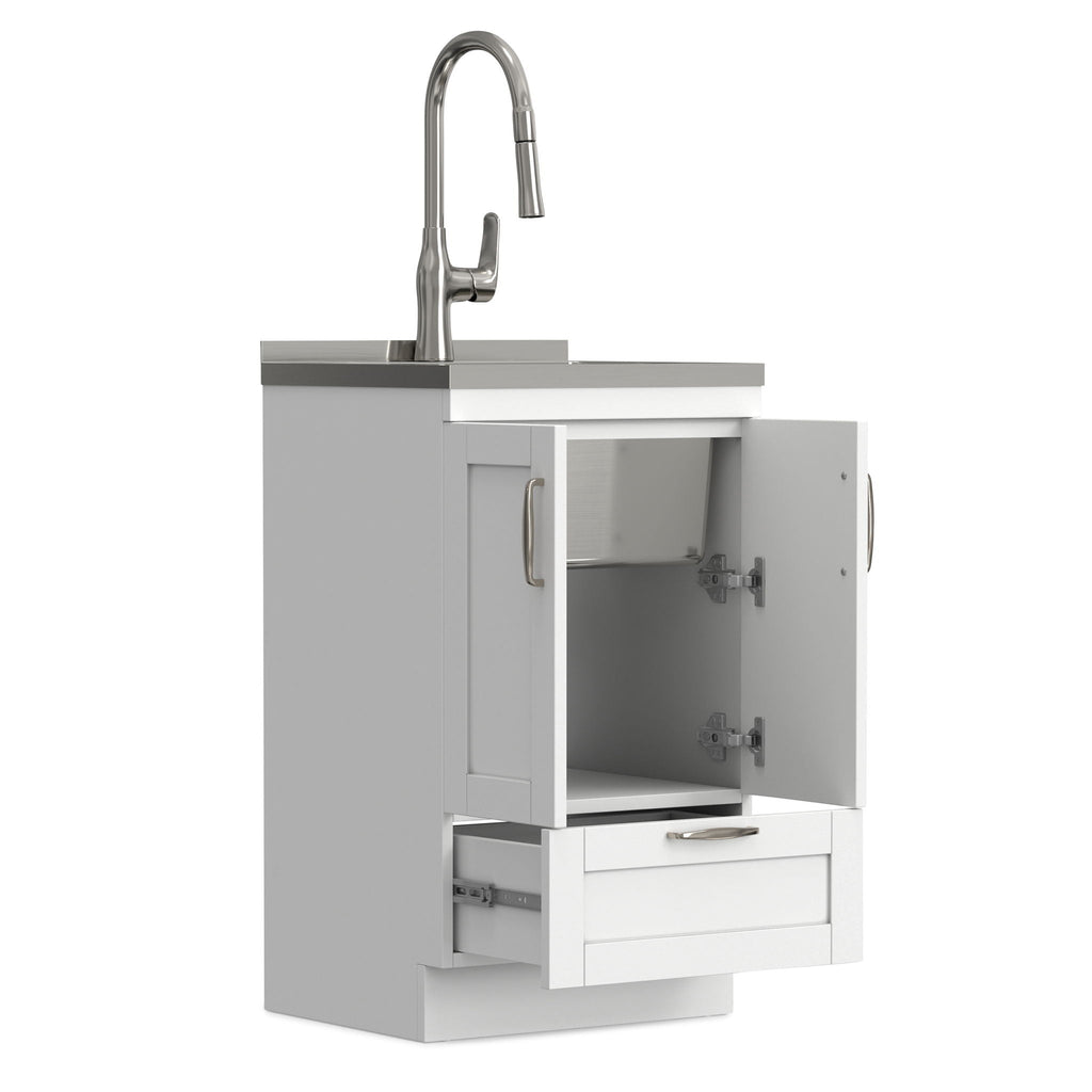 Reed - Deluxe Laundry Cabinet With Pull-Out Faucet And Stainless Steel Sink