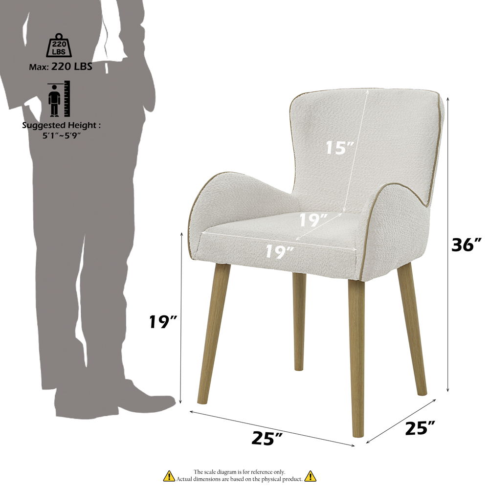 Adalynn - Side Chair (Set of 2) - Beige Boucle & Oak