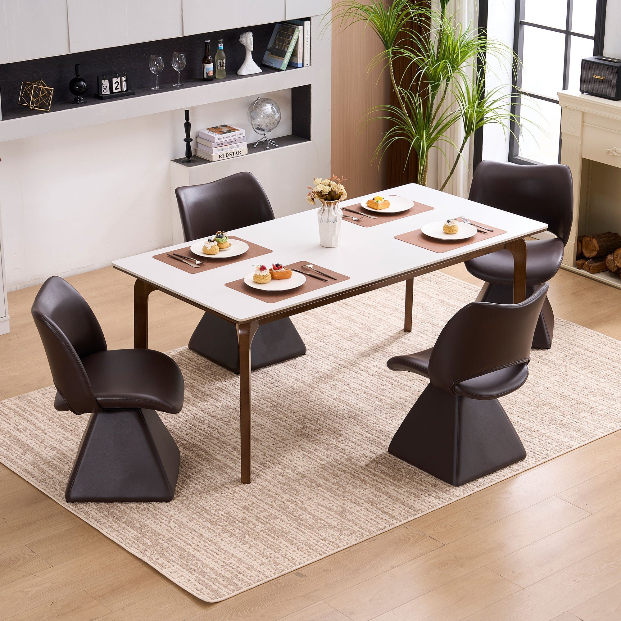 Modern Swivel Dining Chair With High Back