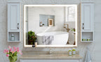 LED Bathroom Vanity Mirror Wall Mounted Adjustable / Warm / Natural Lights Anti-Fog Touch Switch With Memory Modern Smart Large Bathroom Mirrors