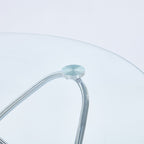 Metal Leg Dining Table With Tempered Glass Top