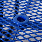 Square Outdoor Steel Picnic Table, With Umbrella Pole