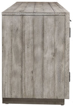 Naydell - XL TV Stand w/Fireplace Option - Gray