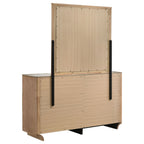 Leanne 6-drawer Sinter Stone Top Dresser and Mirror Light Oak