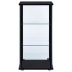 Cyclamen 3-shelf Clear Glass Curio Display Cabinet Black