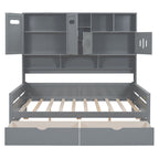Daybed With All-In-One Cabinet And Shelf