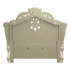 Vatican - Eastern King Bed - Synthetic Leather, Light Gold & Champagne Silver