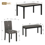 Modern Dining Table Set With Upholstered Chairs For Dining Room