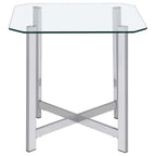 Cronin 2-piece Tempered Glass Top Coffee Table Set Chrome