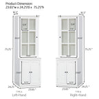 Retro Style Hutch Cabinet With Glass Door, China Cabinet For Home