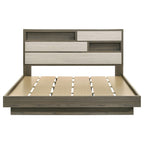 Fenwick Eastern King Bed Bookcase Headboard Grey Oak