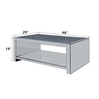 Noralie - Coffee Table - Clear Glass, Mirrored & Faux Diamonds