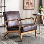 Open Framed Armchair With Cushioning Brown - Dark Brown