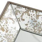 Antique Rectangle Mirror With Floral Accents, Mirrored Display Tray, Hanging Wall Mirror