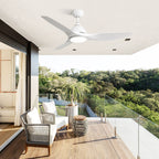 Bredoom Ceiling Fan With Remote Control And LED Light, Blades, Reversible DC Motor For Indoor / Outdoor Use