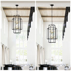 8 Light Lantern Chandelier Lighting, Entryway Chandeliers For High Ceilings, Chandeliers For Dining Room, Foyer, Entry, Staircase, Hallway, Height Adjustable (E12 Bulbs Not Included)