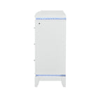 Adalid - Dresser With LED Light And Glittered Drawer Fronts - White
