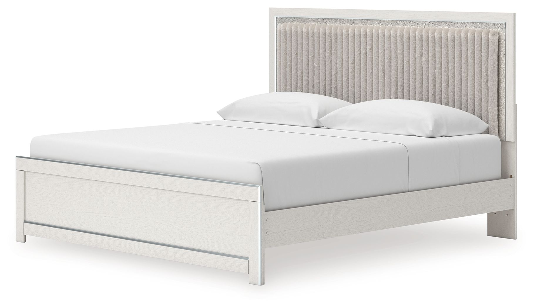 Zuraleus - Upholstered Panel Platform Bed With Roll Slats