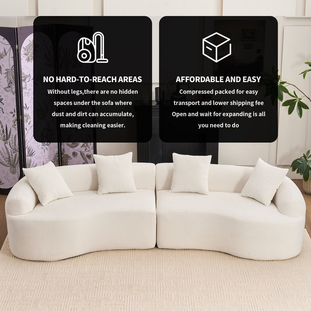 4 Seater Sofa With Fabric, 30D, 60 Hardness Full Sponge, 4 Pillow For Living Room, Home Furniture Sleeper Sectional Sofa For Apartment