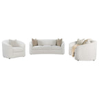 Rainn 3-piece Boucle Upholstered Sloped Arm Sofa Set Latte