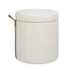 Brandy - Round Upholstered Storage Ottoman With Accent