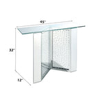 Nysa - 45" X 32" Console Table - Mirrored & Faux Crystals