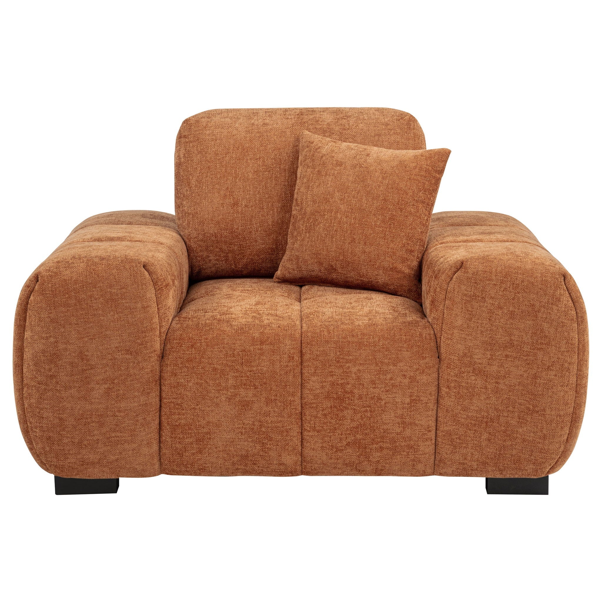 Octavia Upholstered Track Arm Accent Chair Orange