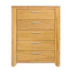5 Drawer Dresser - Natural Wood / Brown