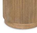 Camdill - Round Cocktail Table - Light Brown / White