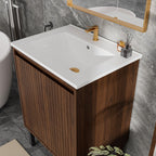 Bathroom Vanity With Ceramic Sink, Floor-Standing Design, Soft-Closing Drawers