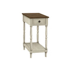 Accent End Table, 2 Tier, Storage Drawer, Traditional Stylish Design