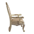 Vatican - Arm Chair (Set of 2) - Synthetic Leather & Champagne Silver