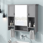 Wall Mounted Bathroom Storage Cabinet With Mirror, Medicine Cabinet With Towel Bar