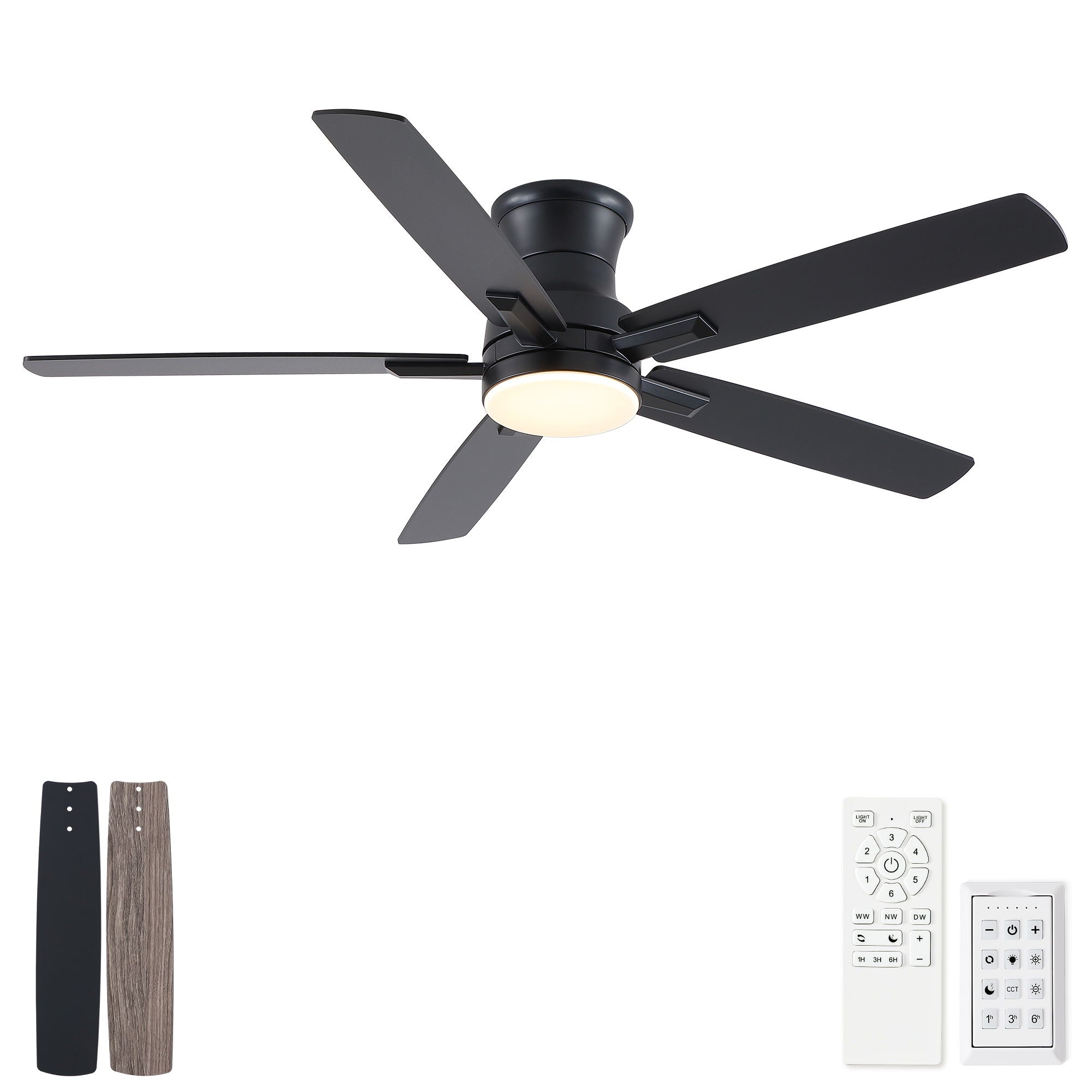 Mordern Flush Mount Ceiling Fan With Light And Remote Control