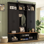 Entryway Hall Tree With Bench, 3 Top Cubbies & Bottom Storage Space