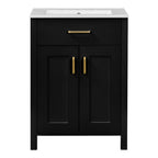 Bathroom Vanity Combo With Ceramic Sink, Luxurious Space-Saving Vanity, 2 Soft Close Doors