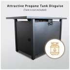Outdoor Fire Pit Table With Lid - Black - Steel