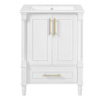Bathroom Vanity With Ornate French Cylinder Legs, Soft Close Drawer