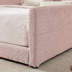 Cute Rabbit Ear Upholstered Platform Bed Frame With Safety Rail