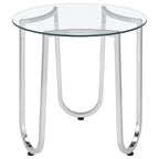 Beller 2-piece Round Tempered Glass Top Coffee Table Set Chrome