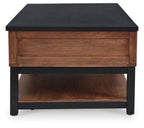 Kallari - Lift Top Cocktail Table - Warm Brown / Black