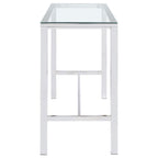 Tolbert Rectangular 47-inch Glass Top Pub Bar Table Chrome