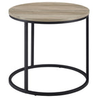 Lainey Round Occasional Side End Table Distressed Pine