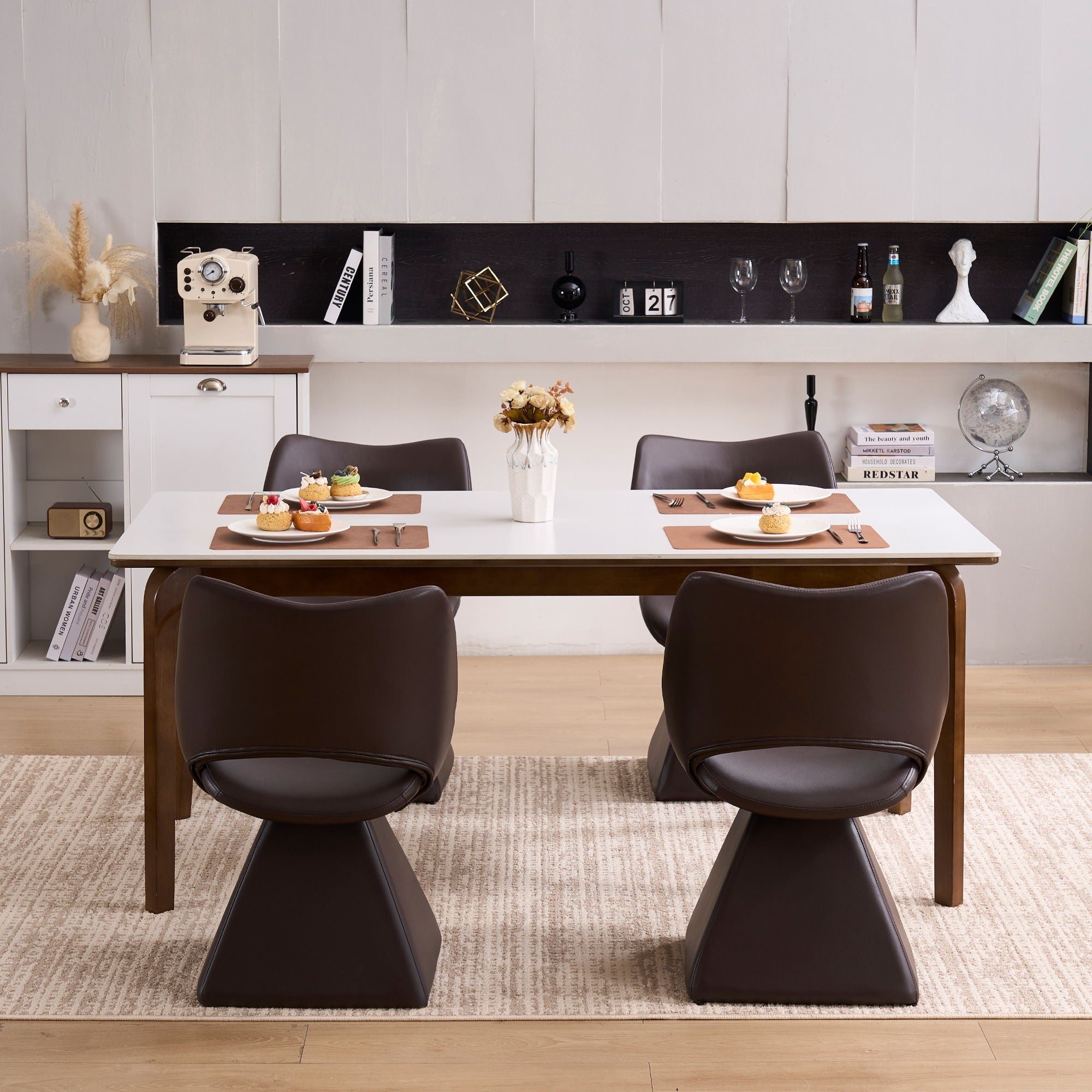 Modern Swivel Dining Chair With High Back